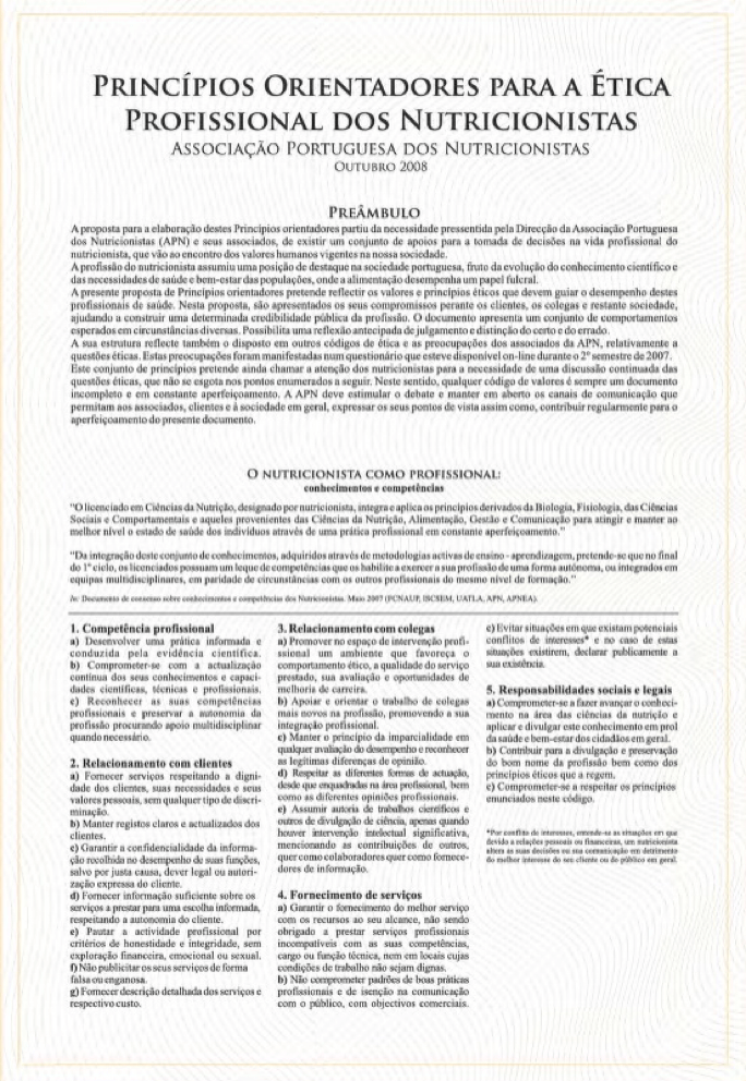 Essay - The commercial determinants of food and other contributions to the Revision of the Code of Ethics for Portuguese Nutritionists 6